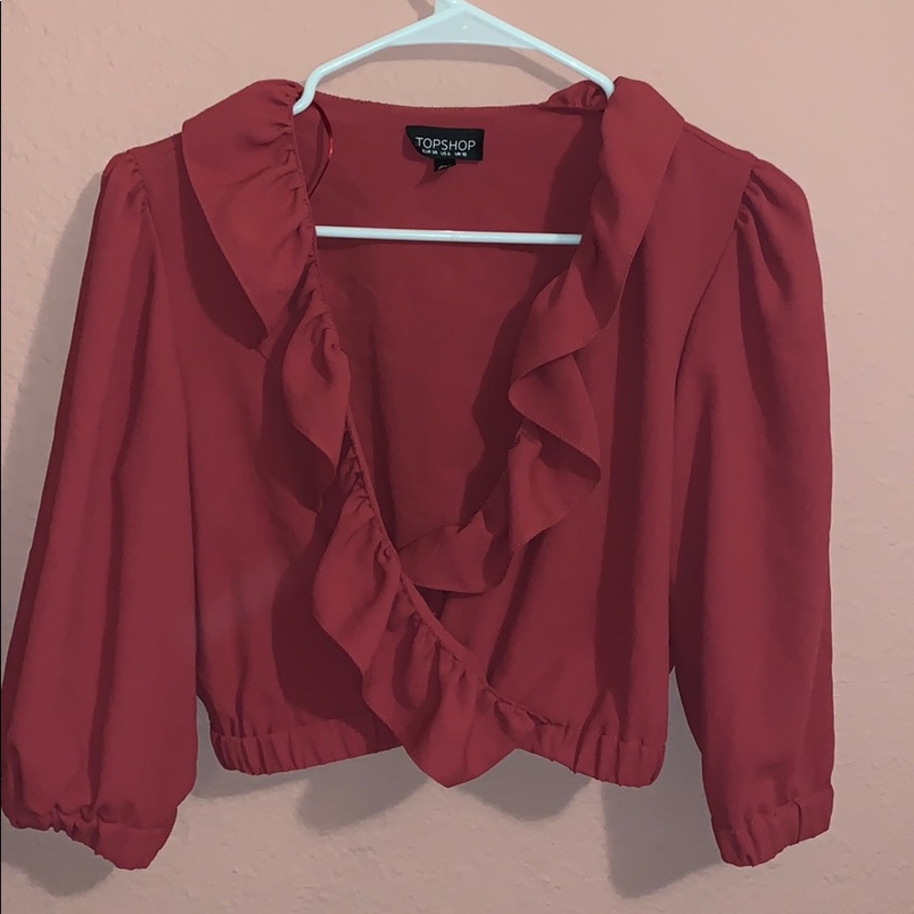 Topshop Ruffle Crop Top - Picture 4 of 7